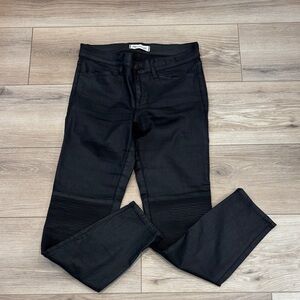 Madewell Women's Black Waxed Moto Jeans